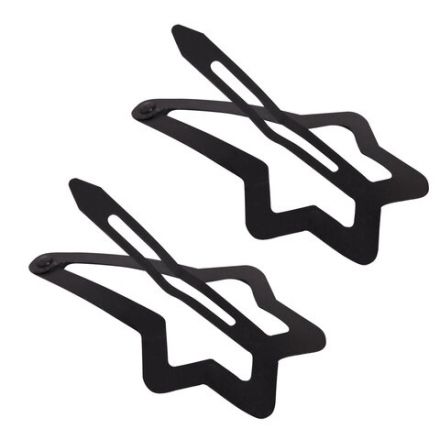 Заколки для волос НАБОР 2 шт., 5,5 см, клик-клак, soft touch, чёрный, MONTE VITA (МОНТЕ ВИТА), 457081