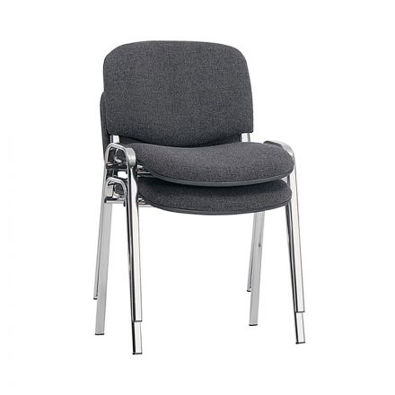 Стул для посетителей Изо серый(ткань/хром)