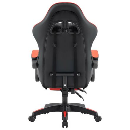 Кресло компьютерное DEFENDER "Tornado", 2 подушки, подставка для ног, экокожа, черное/красное, ш/к 26722, 64057