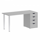 Home Office Стол письменный VR.SP-3-158.4 Серый/Хром опоры 1580*720*750