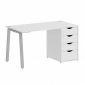 Home Office Стол письменный VR.SP-3-138.4.A Белый/Серый металл 1380*720*750