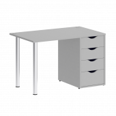 Home Office Стол письменный VR.SP-3-118.4 Серый/Хром опоры 1180*720*750