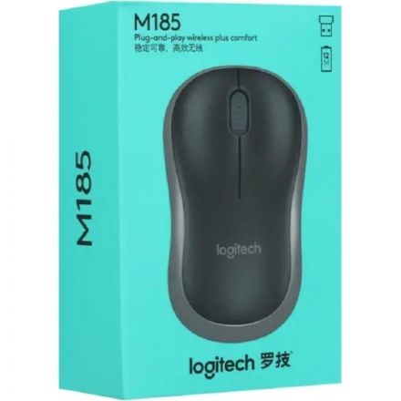 Мышь компьютерная Logitech USB OPTICAL WRL M185 GREY