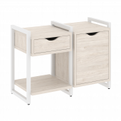 Loft Тумба на регулируемых опорах наборная. Вариант №3 VR.L-TN-3.O Денвер светлый/Белый металл 970*460*719 Loft Тумба на регулируемых опорах наборная. Вариант №3 VR.L-TN-3.O Денвер светлый/Белый металл 970*460*719