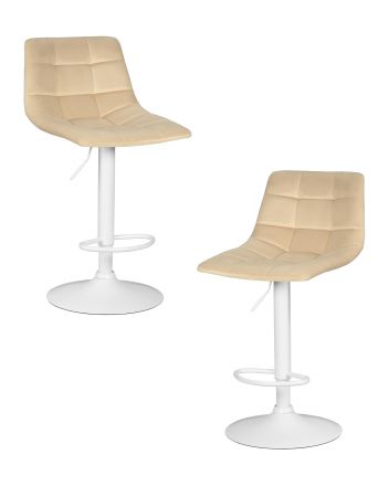 Набор 2 шт Стул барный DOBRIN TAILOR WHITE, бежевый велюр (MJ9-10)