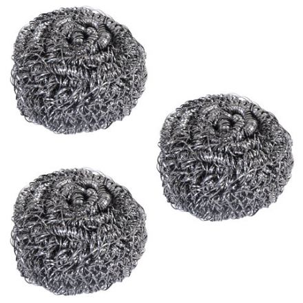 Губки (мочалки) металлические спиральные 3х15 г, КОМПЛЕКТ 3 шт., для посуды, гриля, плиты, LAIMA (ЛАЙМА), 700060