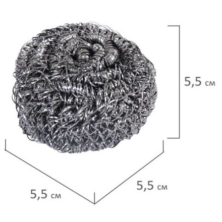 Губки (мочалки) металлические спиральные 3х15 г, КОМПЛЕКТ 3 шт., для посуды, гриля, плиты, LAIMA (ЛАЙМА), 700060