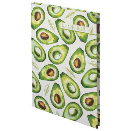 Блокнот А5 134х206 мм, 80 л., твердый, клетка, STAFF, "Авокадо", 111598