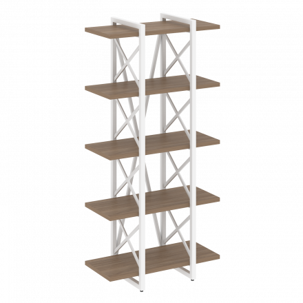 Loft Стеллаж на регулируемых опорах-5 полок VR.L-MST.O-5.4V Дуб аризона/Белый металл 800*400*1650