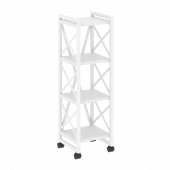 Loft Стеллаж на колесных опорах-4 полки VR.L-MST.K-4.4 Белый бриллиант/Белый металл 400*400*1334
