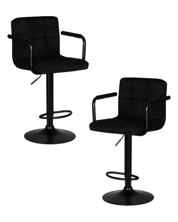 Набор 2 шт Стул барный DOBRIN KRUGER ARM BLACK, черный вельвет (LAR-E2041-52) Набор 2 шт Стул барный DOBRIN KRUGER ARM BLACK, черный вельвет (LAR-E2041-52)