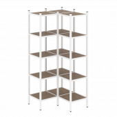 Loft Угловой внутренний стеллаж наборный VR.L-32 Дуб аризона/Белый металл 862*862*1869