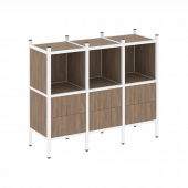 Loft Прямой стеллаж наборный VR.L-07 Дуб аризона/Белый металл 1278*446*1047