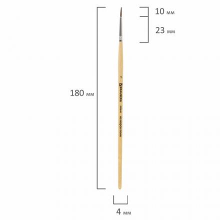 Кисть BRAUBERG, пони, круглая, №1, 200840