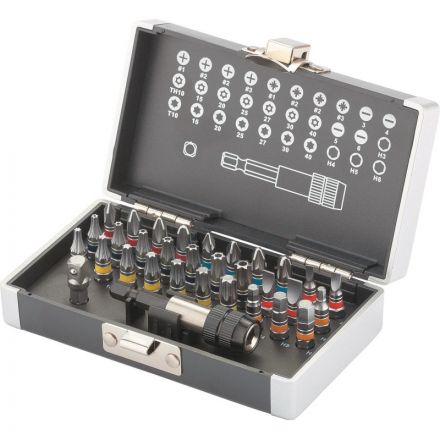 Набор бит , магнитный адаптер, сталь S2, 32 предмета Gross 11363 Набор бит , магнитный адаптер, сталь S2, 32 предмета Gross 11363