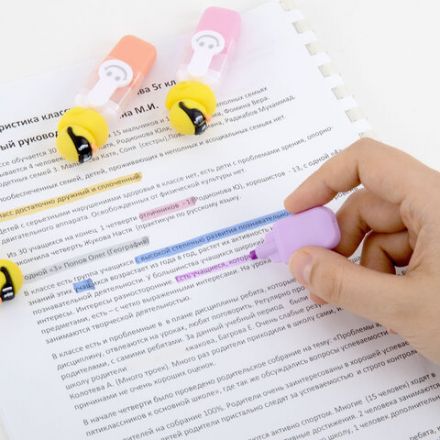 Набор текстовыделителей с топперами 6 ЦВЕТОВ ПАСТЕЛЬ, "КРУТЫЕ УТЯТА", линия 1-4 мм, FUNSTER (ФАНСТЕР), 152652