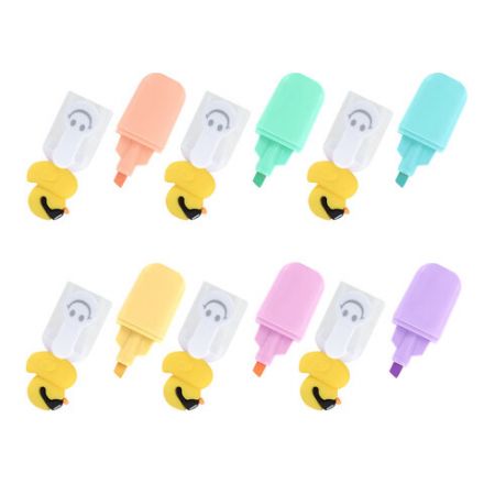 Набор текстовыделителей с топперами 6 ЦВЕТОВ ПАСТЕЛЬ, "КРУТЫЕ УТЯТА", линия 1-4 мм, FUNSTER (ФАНСТЕР), 152652