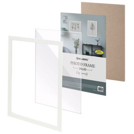 Рамка 30х40 см небьющаяся, аналог IKEA, багет 21 мм, МДФ, BRAUBERG "Idea", белая, 391372 Рамка 30х40 см небьющаяся, аналог IKEA, багет 21 мм, МДФ, BRAUBERG "Idea", белая, 391372