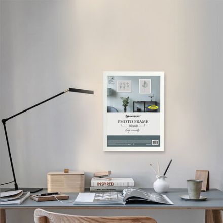 Рамка 30х40 см небьющаяся, аналог IKEA, багет 21 мм, МДФ, BRAUBERG "Idea", белая, 391372 Рамка 30х40 см небьющаяся, аналог IKEA, багет 21 мм, МДФ, BRAUBERG "Idea", белая, 391372