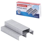 Скобы для степлера цинковое покрытие №24/6, 1000 штук, BRAUBERG "EXTRA", до 30 листов, 229299 Скобы для степлера цинковое покрытие №24/6, 1000 штук, BRAUBERG "EXTRA", до 30 листов, 229299