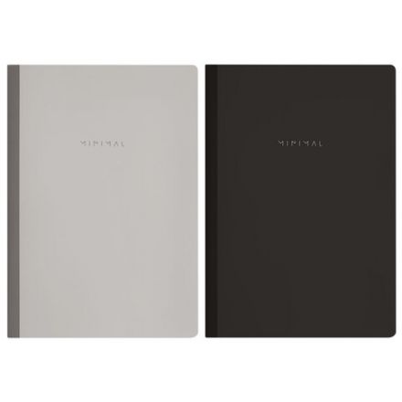 Тетрадь А4 96 л. BRAUBERG, на сшивке с корешком, клетка, обложка картон, "Minimal Classic", 405281