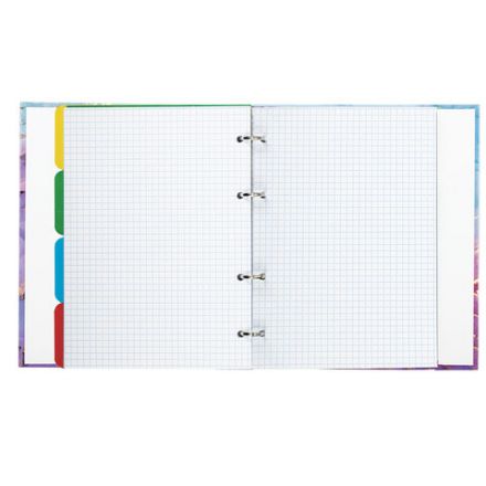 Тетрадь на кольцах А5 (175х215 мм), 120 листов, твердый картон, клетка, с разделителями, BRAUBERG, Marble, 404086