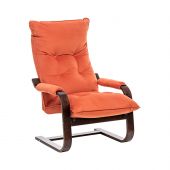 Кресло-трансформер Leset Оливер, Орех текстура, V39 оранжевый, Ткань Велюр