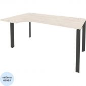 Стол ONIX-П левый П на металлокаркасе O.MP-SA-1L денвер светлый/антрацит Стол ONIX-П левый П на металлокаркасе O.MP-SA-1L денвер светлый/антрацит