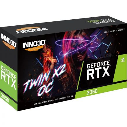 Видеокарта INNO3D RTX 3050 Twin X2 V2 8Gb, HDMI, DP(N30502-08D6-1711VA41)