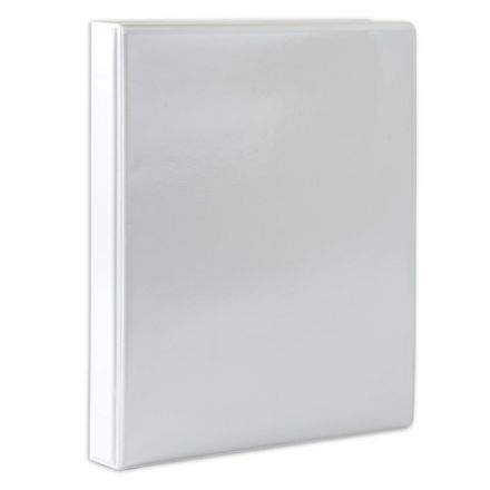 Папка на 4 кольцах с передним прозрачным карманом BRAUBERG, 35 мм, картон/ПВХ, белая, до 250 листов, 221486