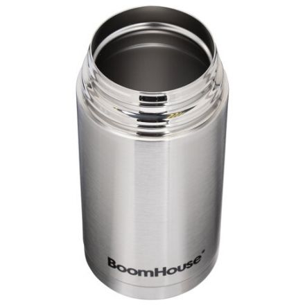 Термос 1 л для еды/напитков с широким горлом, BOOMHOUSE (БУМХАУС) WIDE, нержавеющая сталь SUS304, серебристый, 700320