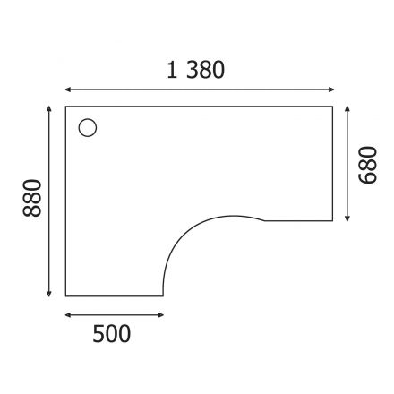 Стол эргономичный ED ALBA левый AL-1.4L дуб нельсон/белый Ш1380 Г880