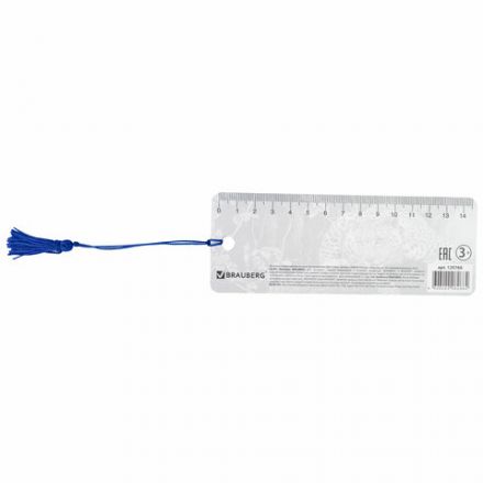 Закладка для книг с линейкой 3D-ОБЪЕМНАЯ BRAUBERG, "Леопард", с декоративным шнурком, 125766