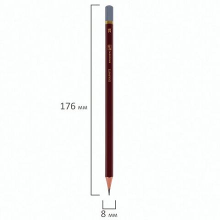 Карандаши чернографитные профессиональные 6H-8B НАБОР 8 штук, BRAUBERG ART "PREMIERE", 181892