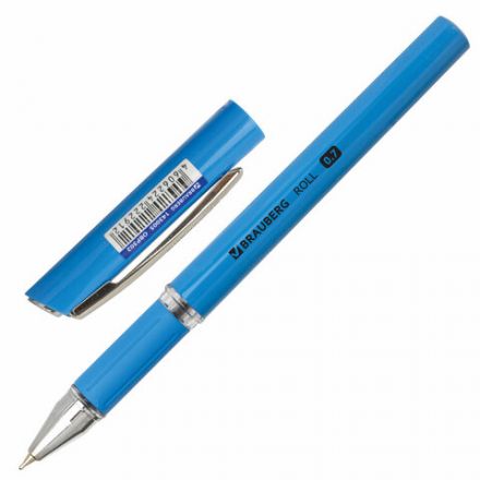 Ручка шариковая масляная с грипом BRAUBERG "L-10", СИНЯЯ, корпус синий, узел 0,7 мм, линия письма 0,35 мм, 143005