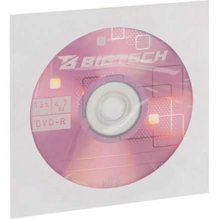 Носители информации Bigtech YDVDRB005 DVD-R 4,7 Гб/16x/1 конверт белый