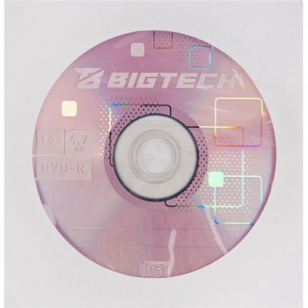 Носители информации Bigtech YDVDRB005 DVD-R 4,7 Гб/16x/1 конверт белый
