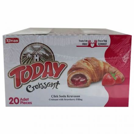 Круассан TODAY с клубничной начинкой, ТУРЦИЯ, 20 шт. по 40 г, в шоу-боксе, 1379т