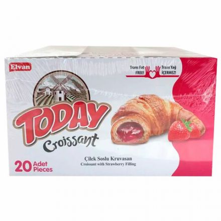 Круассан TODAY с клубничной начинкой, ТУРЦИЯ, 20 шт. по 40 г, в шоу-боксе, 1379т