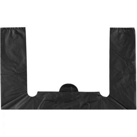 Пакет-майка ПНД 38+20х68 см, 15 мкм, 200 шт/уп, черный