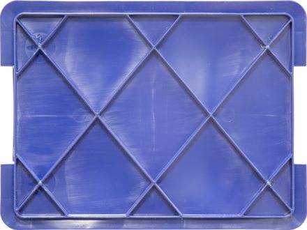 Ящик 400х300х120 дно сплошное, стенки перфорированные, с внешней ручкой  синий