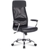Кресло офисное BRABIX "Flight EX-540", хром, экокожа, сетка, черное, 531850 Кресло офисное BRABIX "Flight EX-540", хром, экокожа, сетка, черное, 531850