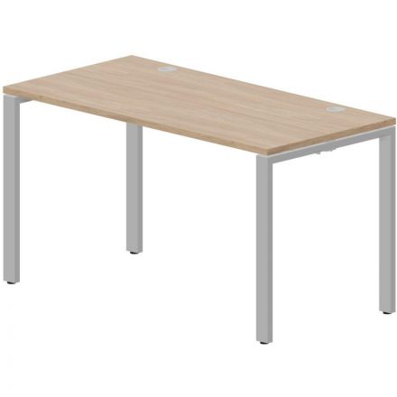 Стол STRIKE 2 громмета 1380х680мм STNG147OWAL Дуб светлый, опора Алюминий