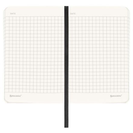 Блокнот МАЛЫЙ ФОРМАТ (91х140 мм) А6, BRAUBERG ULTRA, под кожу, 80 г/м2, 96 л., клетка, черный, 113024