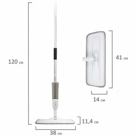 Швабра с распылителем UltraSpray Z, 2 насадки из микрофибры с плоским ворсом, скребок, LAIMA, 609145