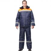 Куртка рабочая зимняя з32-КУ син/оранж оксф 64-66/182-188 арт.Валькирия