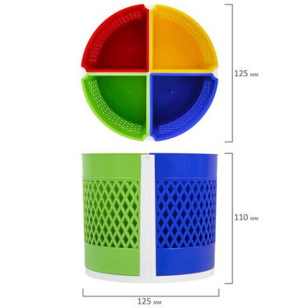 Подставка-органайзер STAFF "Octet", 4-8 отделений (трансформер), вращающаяся, разноцветная, 238322