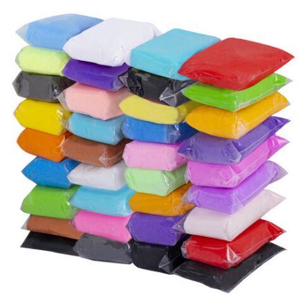 Пластилин супер лёгкий воздушный застывающий 36 штук (32 цвета + 2 белых + 2 черных), 310 г, 3 стека, ПИФАГОР, 107042