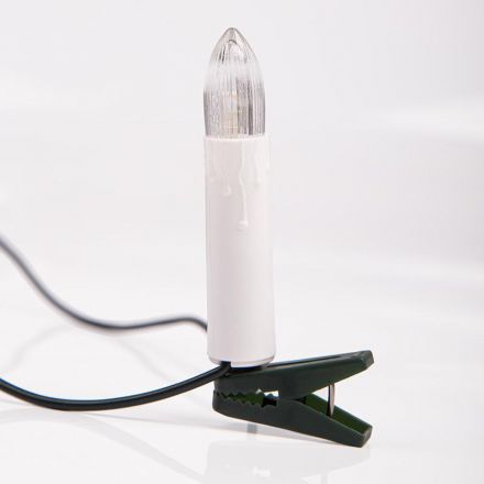 Гирлянда светодиодная Свечи 6м, темно-зеленый ПВХ, 30 ТЕПЛЫЙ БЕЛЫЙ 303-084