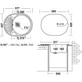 Мойка врезная Юкинокс Фаворит FAD577.447---5K 1R